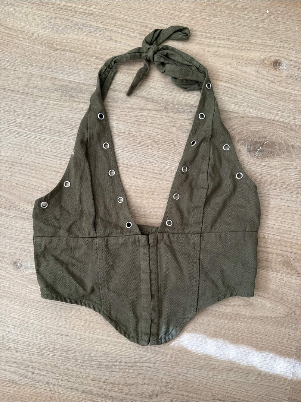 Halter Eyelet Crop Top Corset